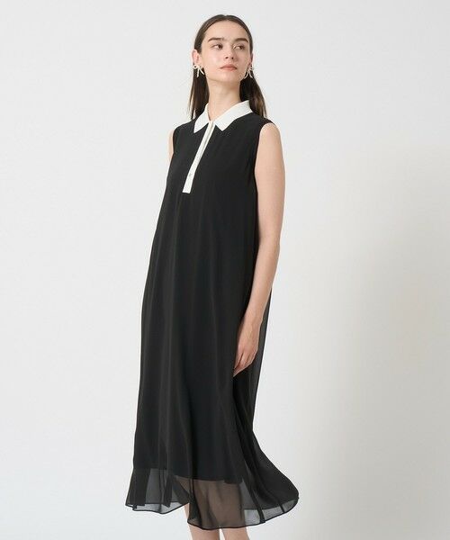 ANAYI / アナイ ミニ丈・ひざ丈ワンピース | シフォンコンビ配色カラー ワンピース | 詳細7