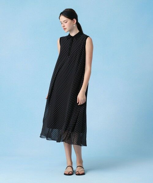 ANAYI / アナイ ミニ丈・ひざ丈ワンピース | シフォンコンビ配色カラー ワンピース | 詳細23