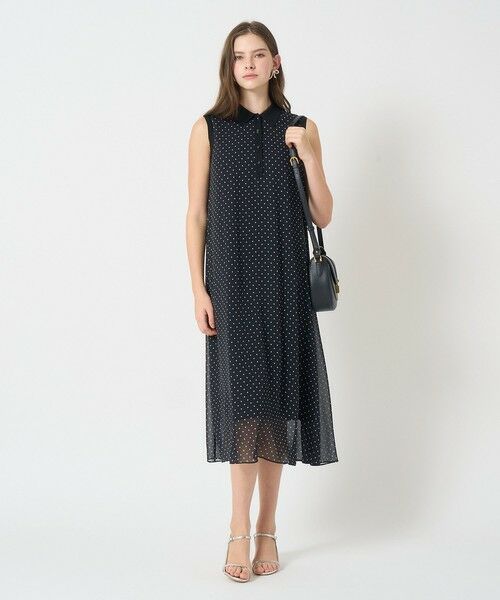 シフォンコンビ配色カラー ワンピース （ミニ丈・ひざ丈