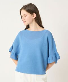 ANAYI / アナイ ニット・セーター | 和紙ガーターフリル袖プルオーバー