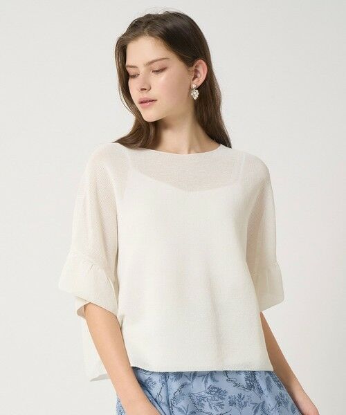 ANAYI / アナイ ニット・セーター | 和紙ガーターフリル袖プルオーバー | 詳細1