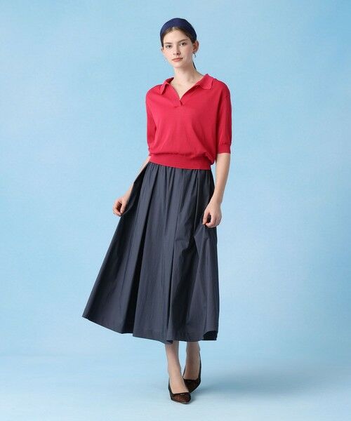 ANAYI / アナイ ミニ・ひざ丈スカート | 【セットアップ対応商品】ストレッチナイロンタックフレア スカート | 詳細8