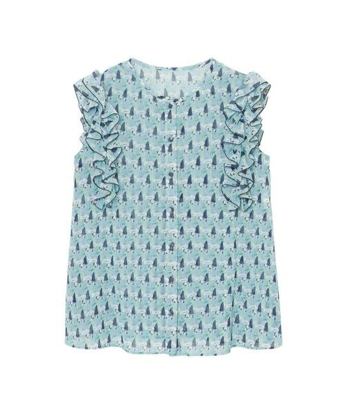 アナイ　ホースプリント　フリル　ブラウス アナイホースプリントフリルブラウス