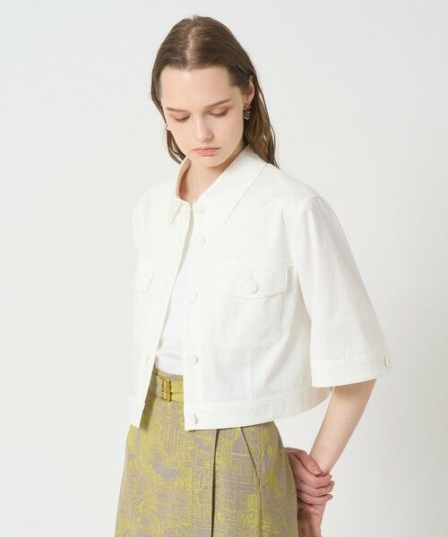 ANAYI / アナイ その他アウター | 【セットアップ対応商品】スラブデニムライク5分袖ブルゾン(white (01))