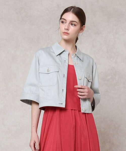 ANAYI/アナイ 【セットアップ対応商品】スラブデニムライク5分袖ブルゾン light blue (62) 36 ANAYI/アナイ 【セットアップ対応商品】スラブデニムライク5分袖ブルゾン light blue (62) 36