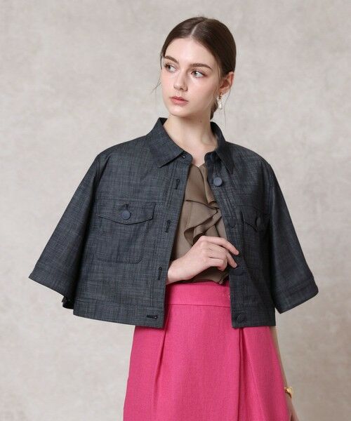 ANAYI / アナイ その他アウター | 【セットアップ対応商品】スラブデニムライク5分袖ブルゾン | 詳細16