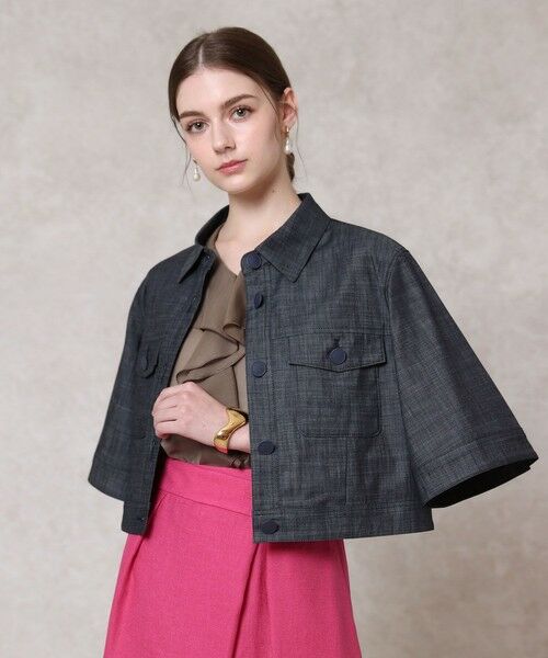 ANAYI / アナイ その他アウター | 【セットアップ対応商品】スラブデニムライク5分袖ブルゾン(navy (65))