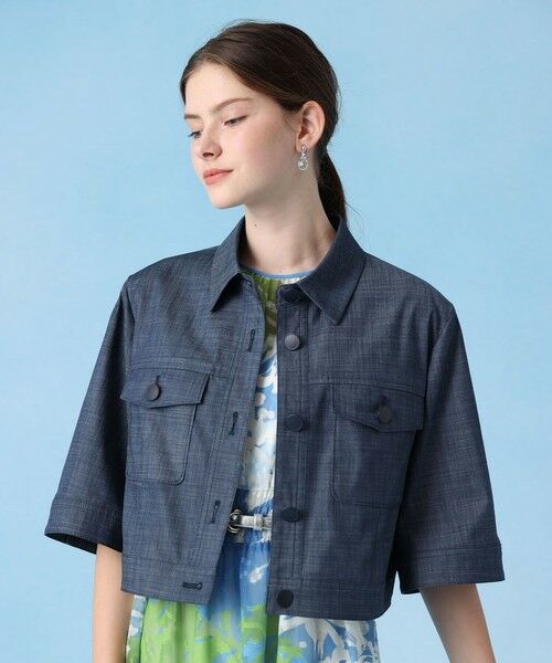 ANAYI / アナイ その他アウター | 【セットアップ対応商品】スラブデニムライク5分袖ブルゾン(indigo (66))