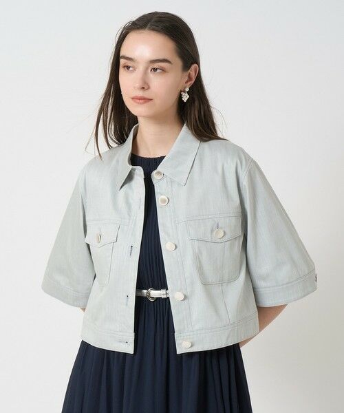 ANAYI / アナイ その他アウター | 【セットアップ対応商品】スラブデニムライク5分袖ブルゾン(light grey (91))