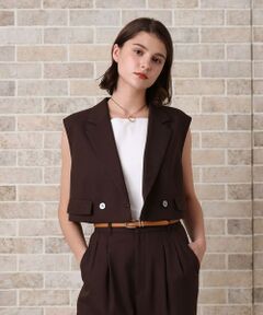 ANAYI / アナイ その他アウター | 【セットアップ対応商品】リネンライクビエラショートジレ