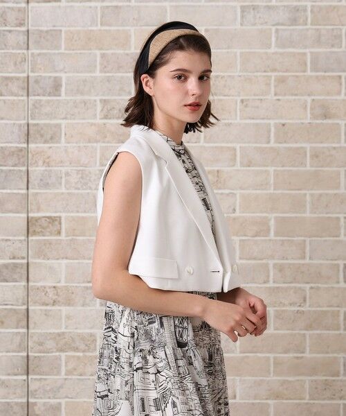 ANAYI ジレ セットアップ対応商品】リネンライクビエラショートジレ