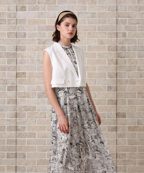 セットアップ対応商品】リネンライクビエラショートジレ