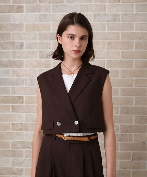 ANAYI / アナイ その他アウター | 【セットアップ対応商品】リネンライクビエラショートジレ | 詳細8