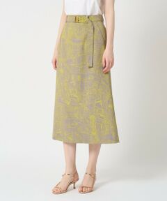 ANAYI / アナイ ミニ・ひざ丈スカート | シティスケーププリントＡライン スカート