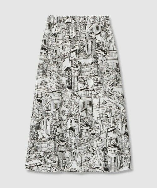 ANAYI / アナイ ミニ・ひざ丈スカート | シティスケーププリントＡライン スカート | 詳細9