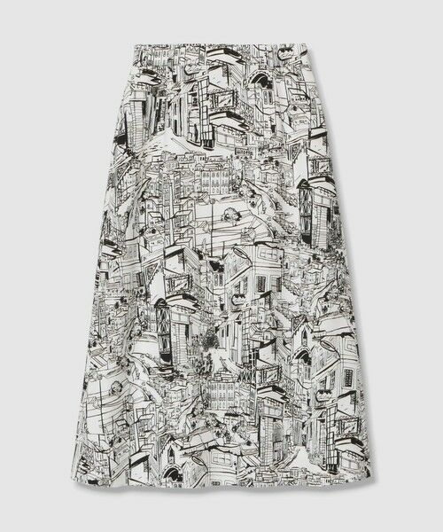 ANAYI / アナイ ミニ・ひざ丈スカート | シティスケーププリントＡライン スカート | 詳細10