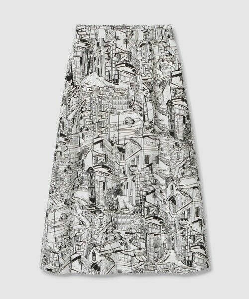 ANAYI / アナイ ミニ・ひざ丈スカート | シティスケーププリントＡライン スカート | 詳細17