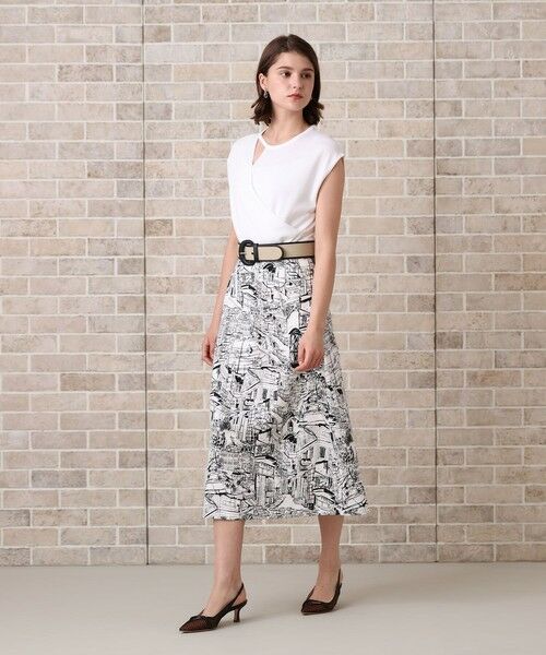 ANAYI / アナイ ミニ・ひざ丈スカート | シティスケーププリントＡライン スカート | 詳細6