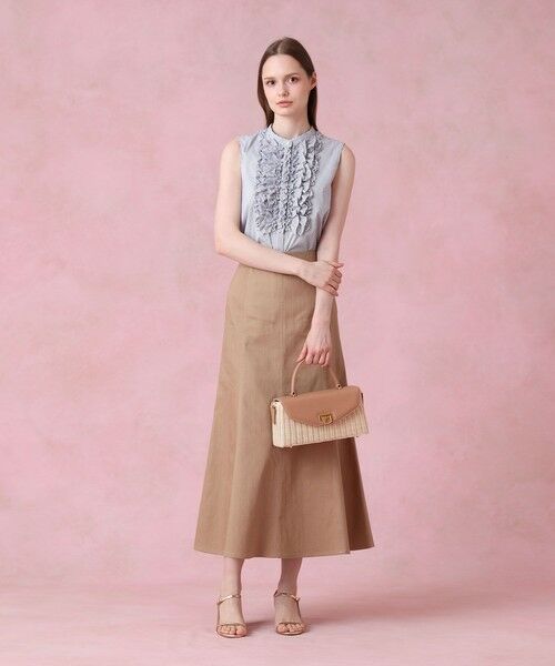 アナイ　デニムライクロングフレアスカート38 白 ANAYI スカート シルクデニムフレア : ZOZOTOWN Yahoo!店 - 通販