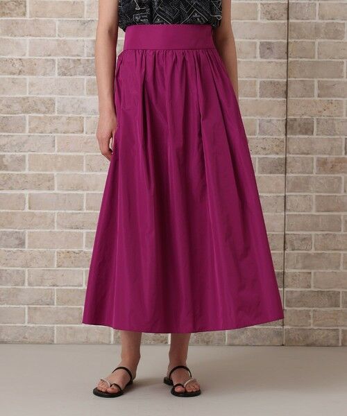 ANAYI / アナイ ミニ・ひざ丈スカート | マイクロタフタサロペット スカート(pink (41))