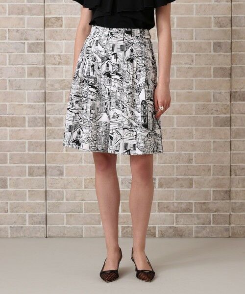 ANAYI / アナイ ショート・ハーフ・半端丈パンツ | シティスケーププリントハーフパンツ(white (01))