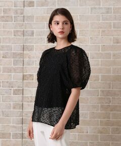 ANAYI / アナイ シャツ・ブラウス | ラメカットジャガードパフスリーブ ブラウス