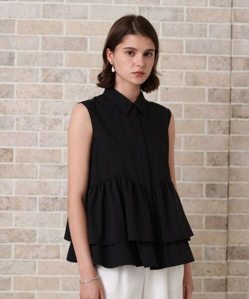ANAYI / アナイ シャツ・ブラウス | タフタフリルペプラムシャツ(black (95))