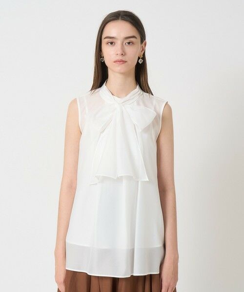 ANAYI / アナイ シャツ・ブラウス | ソフトオーガンジーリボンボウタイ ブラウス | 詳細1