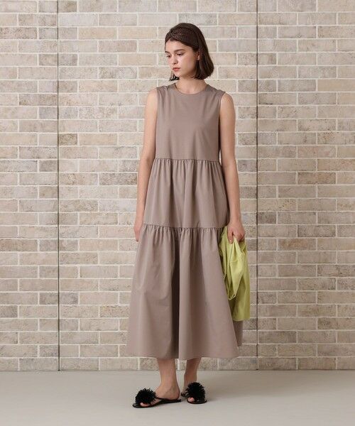 ANAYI / アナイ ロング・マキシ丈ワンピース | ポンチ×タフタティアード ワンピース | 詳細3