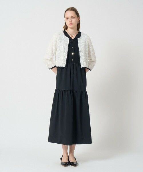 ポンチ×タフタティアード ワンピース （ロング・マキシ丈