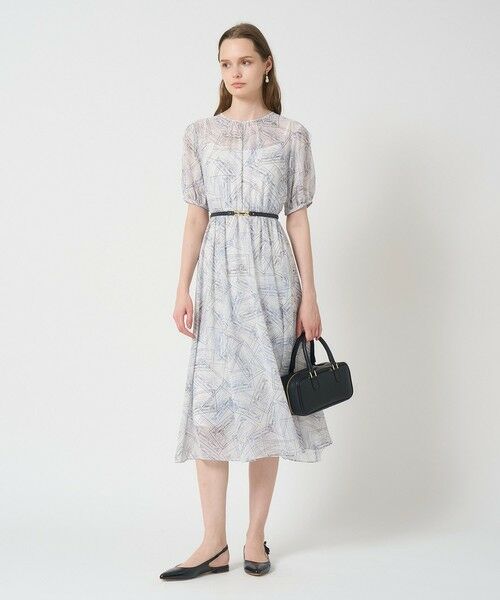 ANAYI/アナイ チケットプリントスリットスリーブ ワンピース white (01) 38 ANAYI/アナイ チケットプリントスリットスリーブ ワンピース white (01) 38