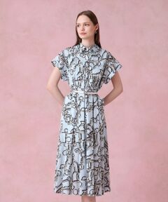 ANAYI / アナイ ミニ丈・ひざ丈ワンピース | マリンチェーンプリントポケット ワンピース