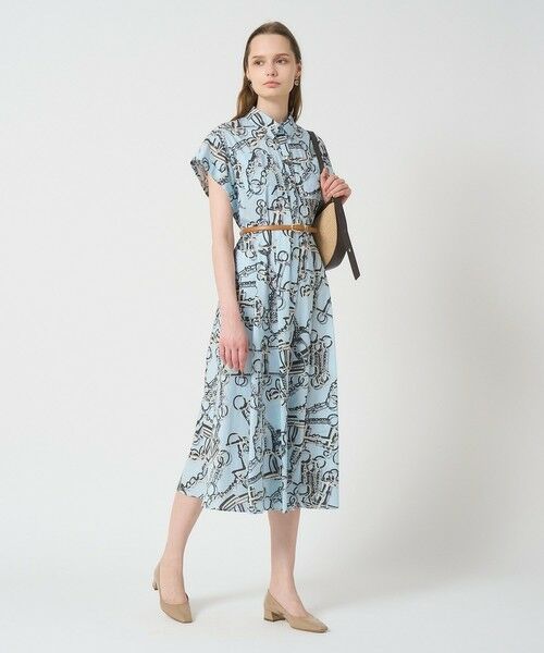 ANAYI / アナイ ミニ丈・ひざ丈ワンピース | マリンチェーンプリントポケット ワンピース | 詳細10