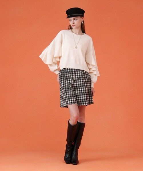 ANAYI / アナイ ショート・ハーフ・半端丈パンツ | 【セットアップ対応商品】ツイーディージャガードキュロットパンツ | 詳細5