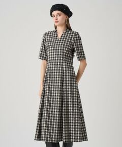 ANAYI / アナイ ロング・マキシ丈ワンピース | 【セットアップ対応商品】ツイーディージャガードキーホールネック ワンピース