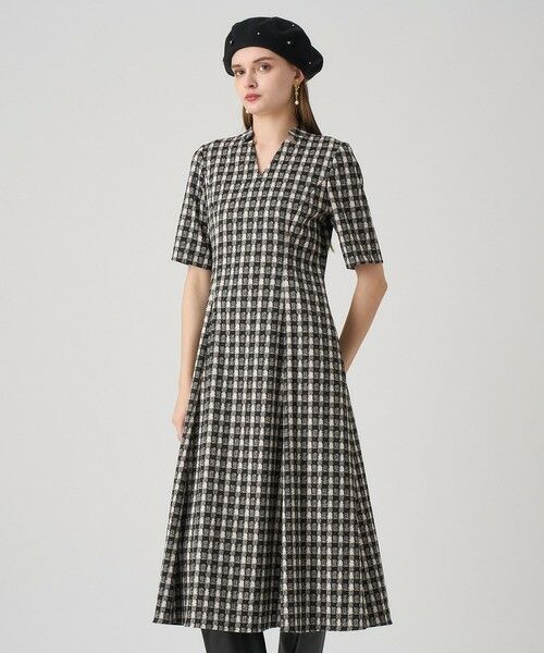 極美品 ANAYI アナイ シャツワンピース ウール ロング グレンチェック 美品】定価5万 現行タグ ANAYI アナイ フロッキー チェック