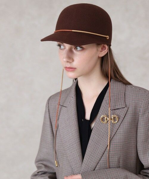 ANAYI/アナイ ◇フェルトキャップ brown mix (88) F ANAYI/アナイ ◇フェルトキャップ brown mix (88) F