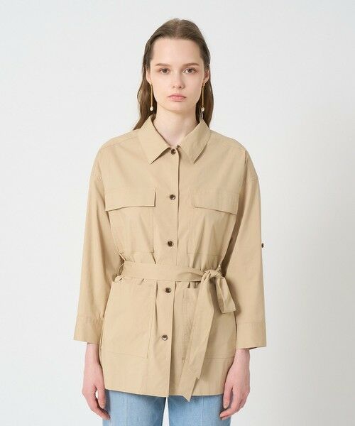 ANAYI / アナイ その他アウター | 【セットアップ対応商品】ストレッチブロードベルト付きシャツジャケット | 詳細1