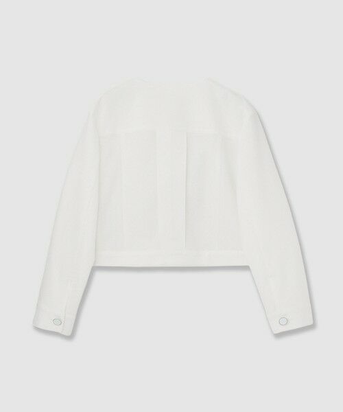 完売★ANAYIサッカーストレッチクロップドブルゾン　ノーカラージャケット サッカーストレッチクロップドブルゾン|ANAYI OFFICIAL ONLINE