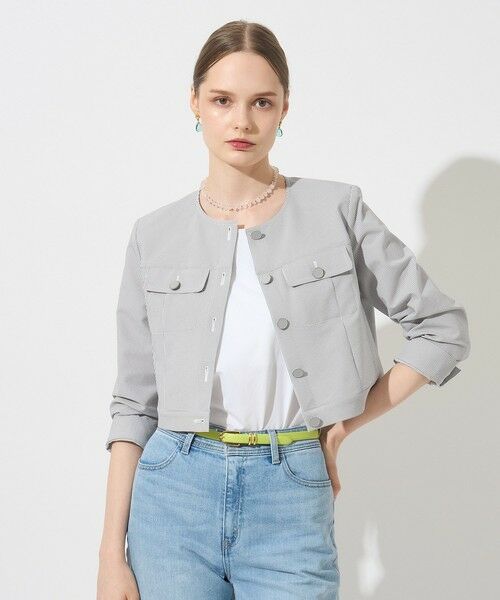 ANAYI / アナイ その他アウター | サッカーストレッチクロップドブルゾン | 詳細14