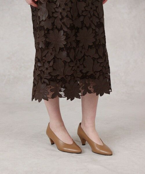 ANAYI / アナイ ミニ・ひざ丈スカート | レザーフラワーエンブロイダリー スカート | 詳細10