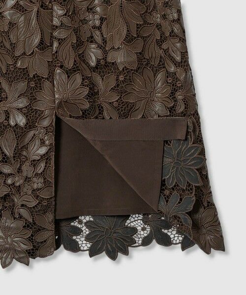 ANAYI / アナイ ミニ・ひざ丈スカート | レザーフラワーエンブロイダリー スカート | 詳細22