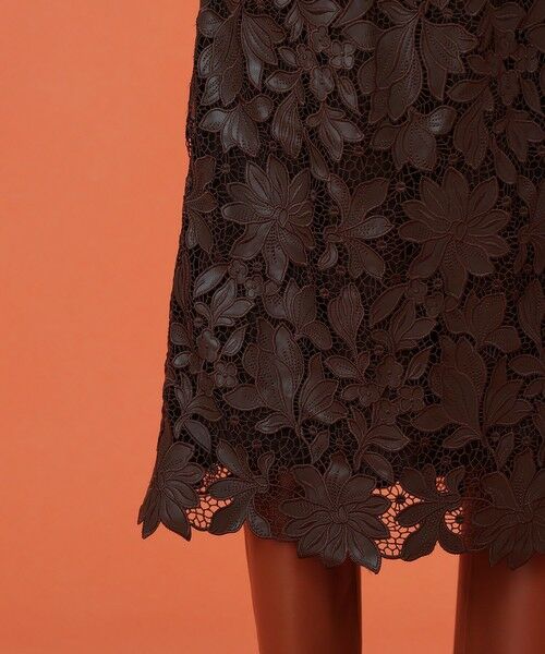 ANAYI / アナイ ミニ・ひざ丈スカート | レザーフラワーエンブロイダリー スカート | 詳細11