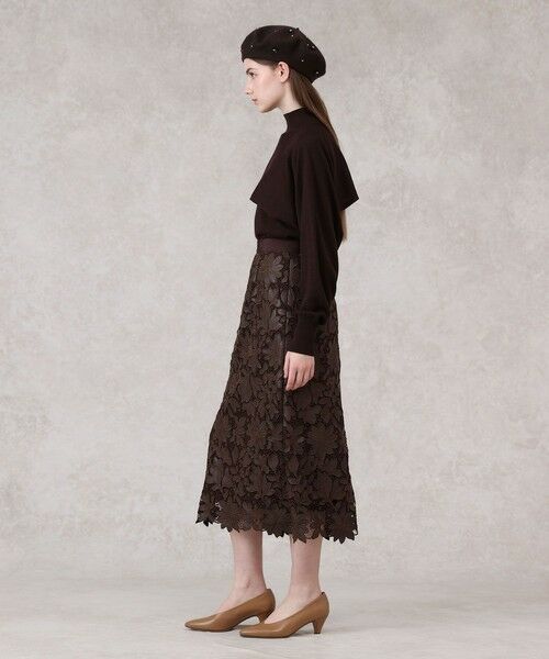 ANAYI / アナイ ミニ・ひざ丈スカート | レザーフラワーエンブロイダリー スカート | 詳細14