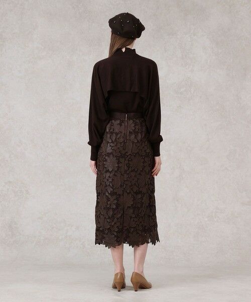 ANAYI / アナイ ミニ・ひざ丈スカート | レザーフラワーエンブロイダリー スカート | 詳細15