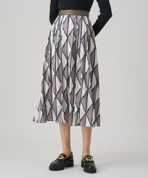 ANAYI / アナイ ロング・マキシ丈スカート | ベルトプリントランダムタック スカート | 詳細4