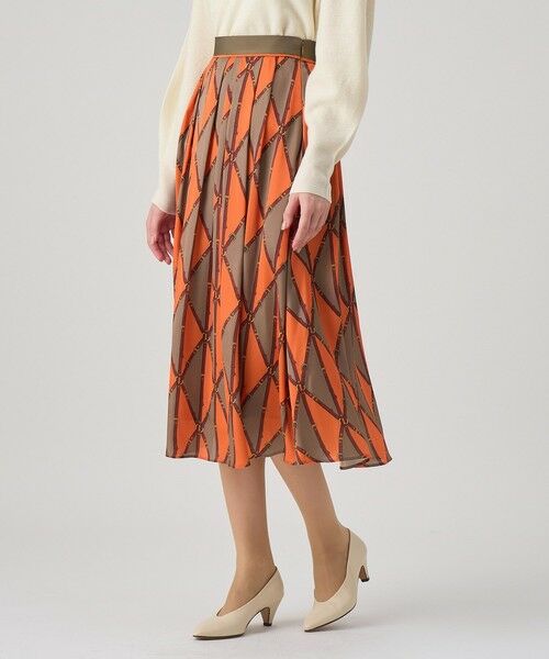 ANAYI / アナイ ロング・マキシ丈スカート | ベルトプリントランダムタック スカート | 詳細14