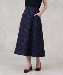 ANAYI / アナイ ミニ・ひざ丈スカート | ラメフラワーフクレジャガードフレア スカート