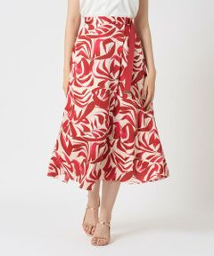 ANAYI / アナイ ロング・マキシ丈スカート | 【セットアップ対応商品】アートリーフサテンラップ スカート