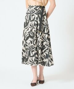 ANAYI / アナイ ロング・マキシ丈スカート | 【セットアップ対応商品】アートリーフサテンラップ スカート